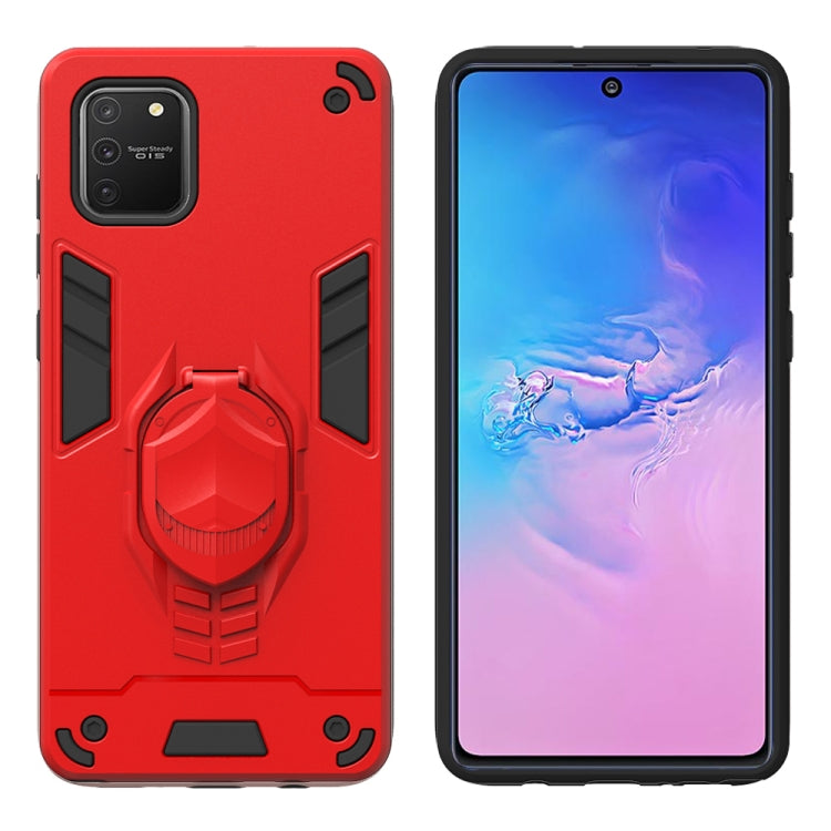 For Samsung Galaxy A81 / Note 10 Lite 2 in 1 Armor Knight Series PC + TPU Protective Case with Invisible Holder
