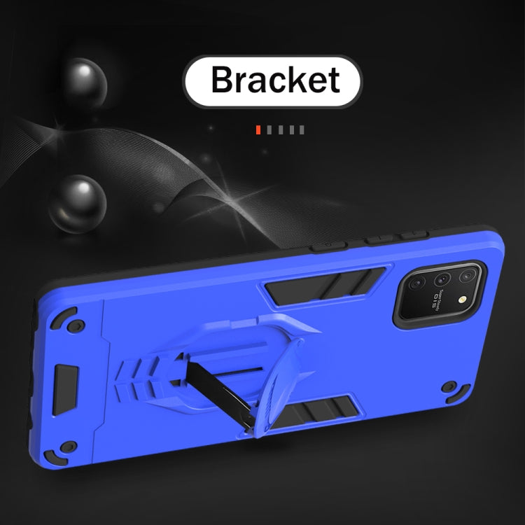 For Samsung Galaxy A81 / Note 10 Lite 2 in 1 Armor Knight Series PC + TPU Protective Case with Invisible Holder
