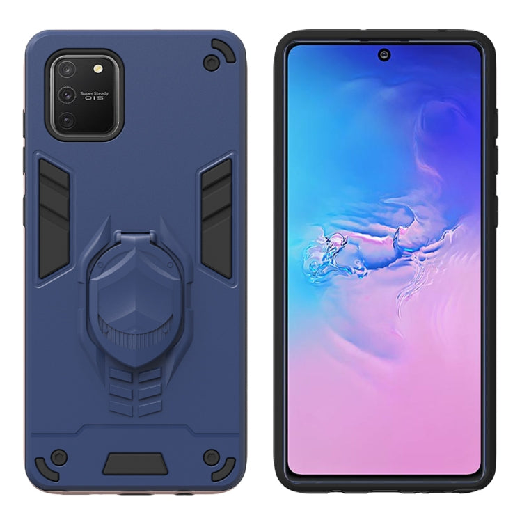 For Samsung Galaxy A81 / Note 10 Lite 2 in 1 Armor Knight Series PC + TPU Protective Case with Invisible Holder