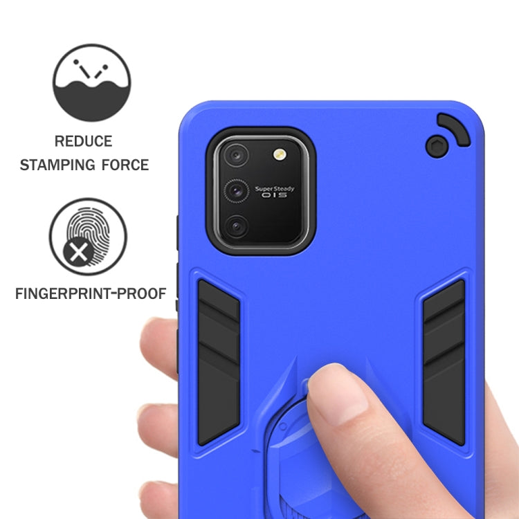 For Samsung Galaxy A81 / Note 10 Lite 2 in 1 Armor Knight Series PC + TPU Protective Case with Invisible Holder
