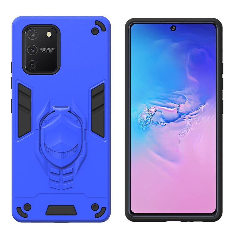 For Samsung Galaxy A91 / S10 Lite 2 in 1 Armor Knight Series PC + TPU Protective Case with Invisible Holder