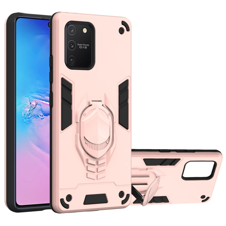 For Samsung Galaxy A91 / S10 Lite 2 in 1 Armor Knight Series PC + TPU Protective Case with Invisible Holder