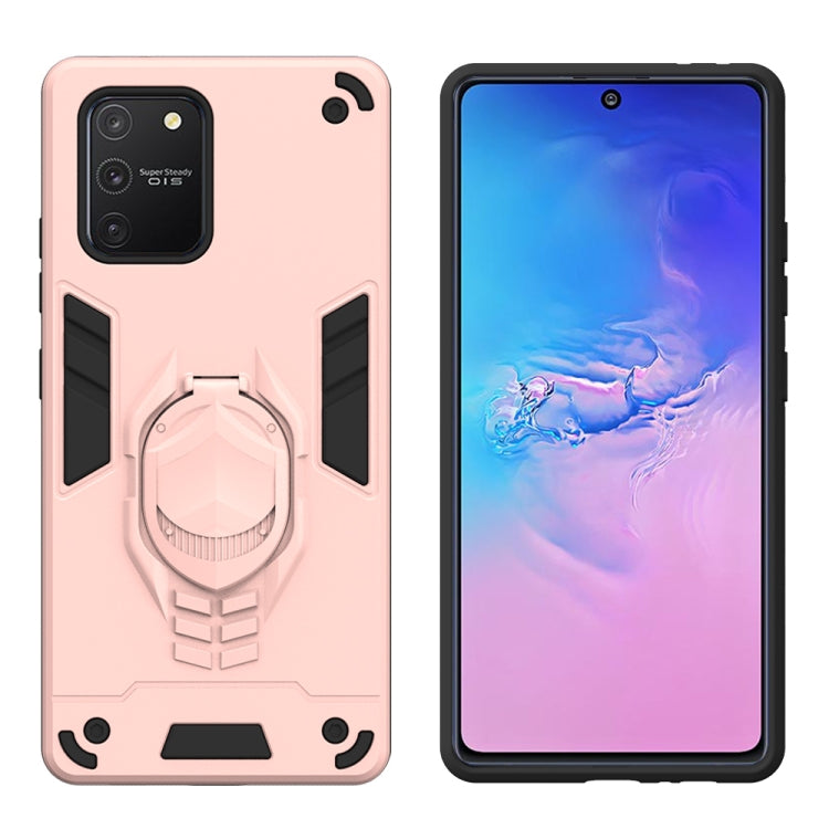 For Samsung Galaxy A91 / S10 Lite 2 in 1 Armor Knight Series PC + TPU Protective Case with Invisible Holder
