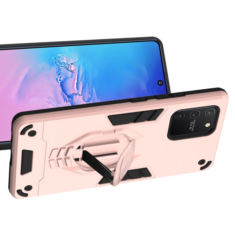 For Samsung Galaxy A91 / S10 Lite 2 in 1 Armor Knight Series PC + TPU Protective Case with Invisible Holder