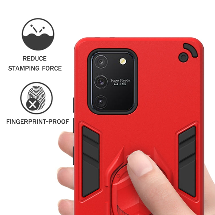 For Samsung Galaxy A91 / S10 Lite 2 in 1 Armor Knight Series PC + TPU Protective Case with Invisible Holder