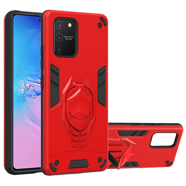 For Samsung Galaxy A91 / S10 Lite 2 in 1 Armor Knight Series PC + TPU Protective Case with Invisible Holder