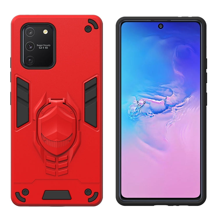 For Samsung Galaxy A91 / S10 Lite 2 in 1 Armor Knight Series PC + TPU Protective Case with Invisible Holder