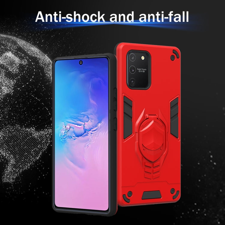 For Samsung Galaxy A91 / S10 Lite 2 in 1 Armor Knight Series PC + TPU Protective Case with Invisible Holder