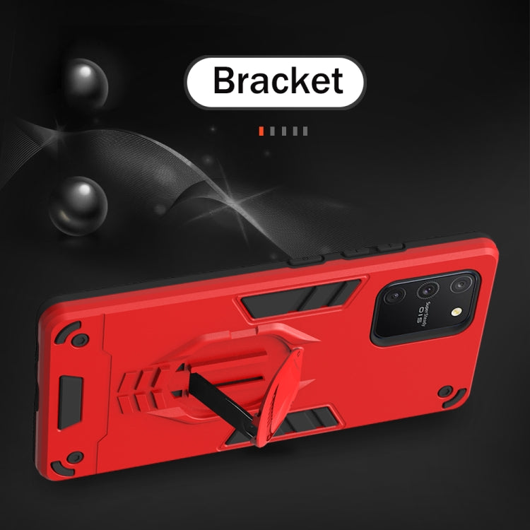 For Samsung Galaxy A91 / S10 Lite 2 in 1 Armor Knight Series PC + TPU Protective Case with Invisible Holder