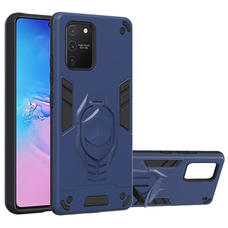 For Samsung Galaxy A91 / S10 Lite 2 in 1 Armor Knight Series PC + TPU Protective Case with Invisible Holder