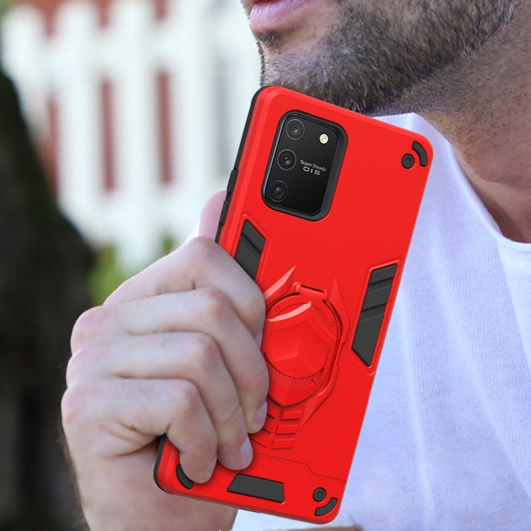 For Samsung Galaxy A91 / S10 Lite 2 in 1 Armor Knight Series PC + TPU Protective Case with Invisible Holder