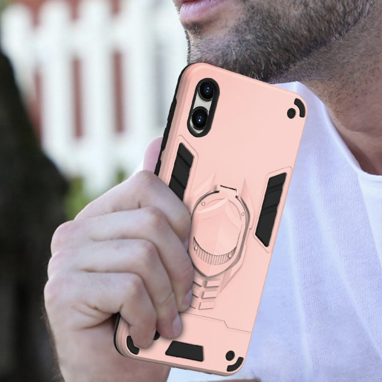 For Samsung Galaxy M10 2 in 1 Armor Knight Series PC + TPU Protective Case with Invisible Holder