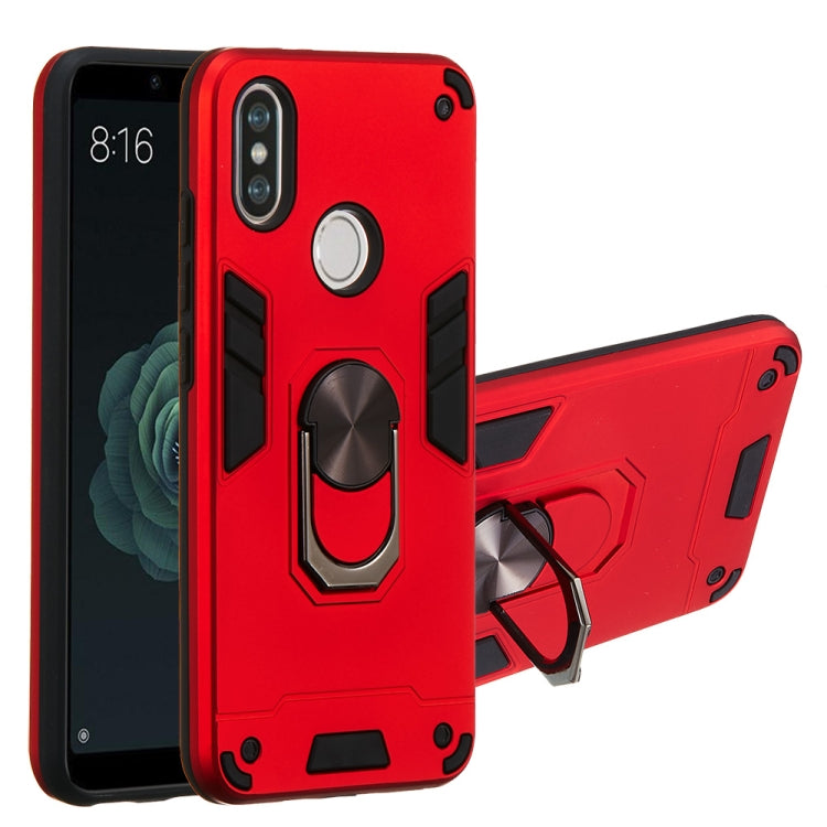 For Xiaomi Mi 6X / A2 2 in 1 Armour Series PC + TPU Protective Case with Ring Holder