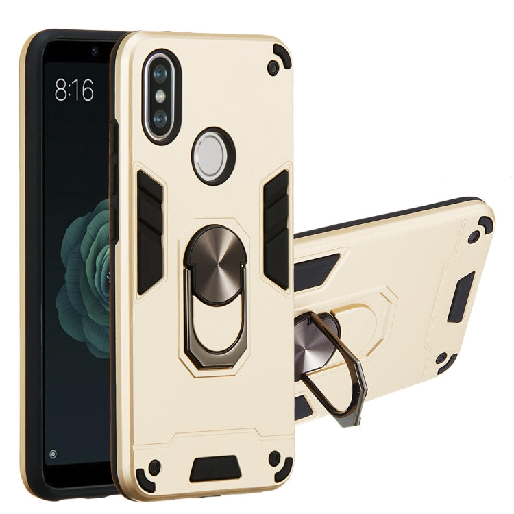 For Xiaomi Mi 6X / A2 2 in 1 Armour Series PC + TPU Protective Case with Ring Holder