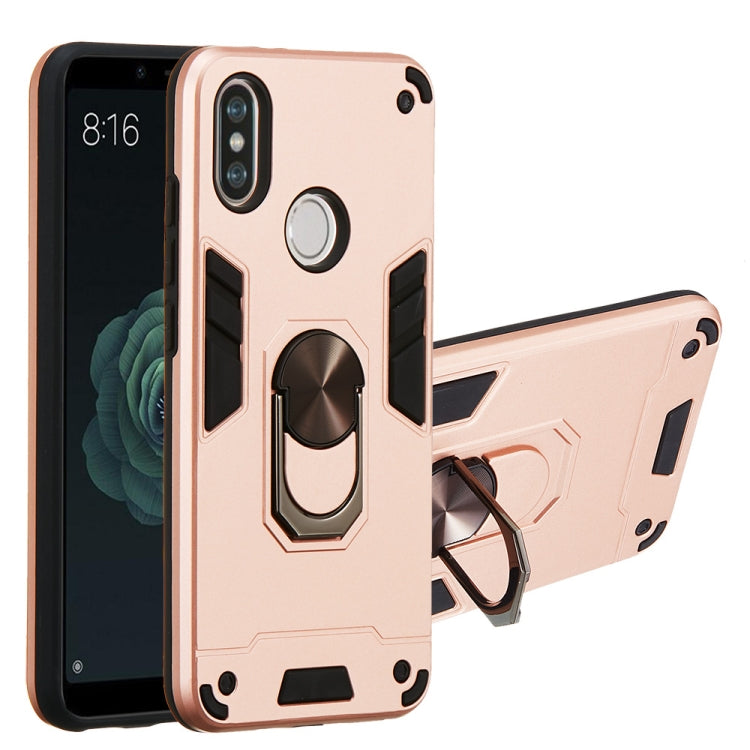 For Xiaomi Mi 6X / A2 2 in 1 Armour Series PC + TPU Protective Case with Ring Holder