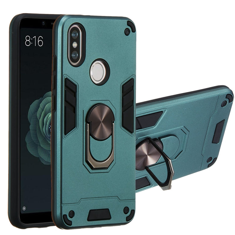 For Xiaomi Mi 6X / A2 2 in 1 Armour Series PC + TPU Protective Case with Ring Holder