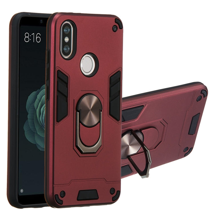 For Xiaomi Mi 6X / A2 2 in 1 Armour Series PC + TPU Protective Case with Ring Holder