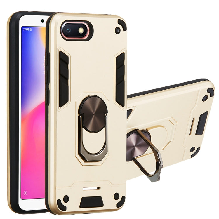 For Xiaomi Redmi 6A (Nonporous) 2 in 1 Armour Series PC + TPU Protective Case with Ring Holder