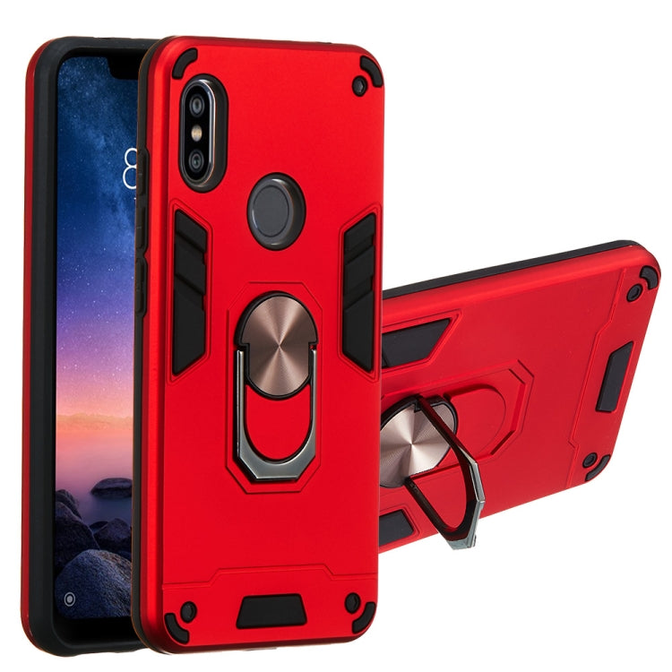 For Xiaomi Redmi Note 6 / Note 6 Pro 2 in 1 Armour Series PC + TPU Protective Case with Ring Holder
