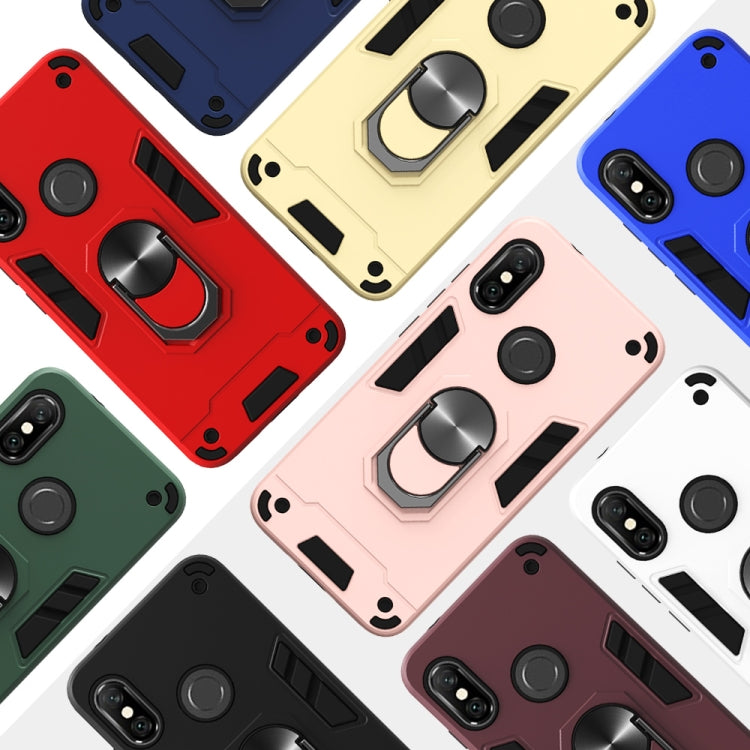 For Xiaomi Rdemi 6 Pro / Mi A2 Lite 2 in 1 Armour Series PC + TPU Protective Case with Ring Holder