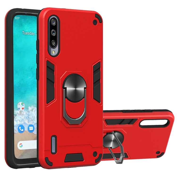 For Xiaomi Mi CC9e / A3 2 in 1 Armour Series PC + TPU Protective Case with Ring Holder
