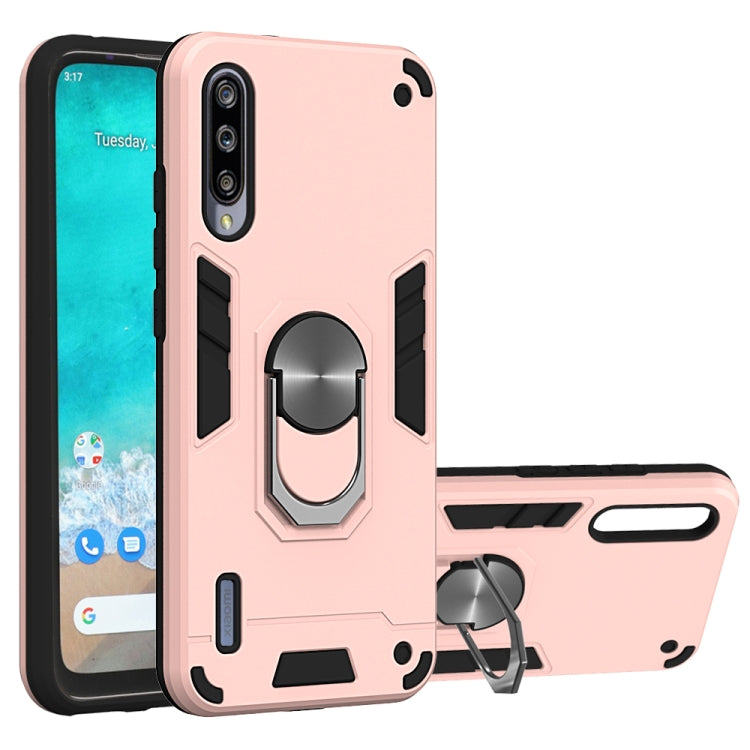 For Xiaomi Mi CC9e / A3 2 in 1 Armour Series PC + TPU Protective Case with Ring Holder