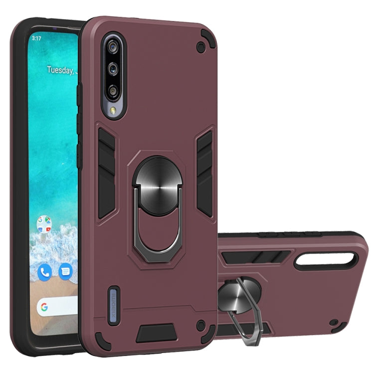 For Xiaomi Mi CC9e / A3 2 in 1 Armour Series PC + TPU Protective Case with Ring Holder
