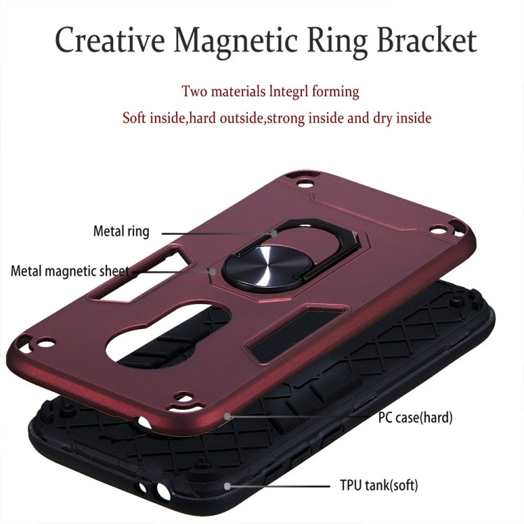 For Motorola E5 Play / E5 (US Version) 2 in 1 Armour Series PC + TPU Protective Case with Ring Holder