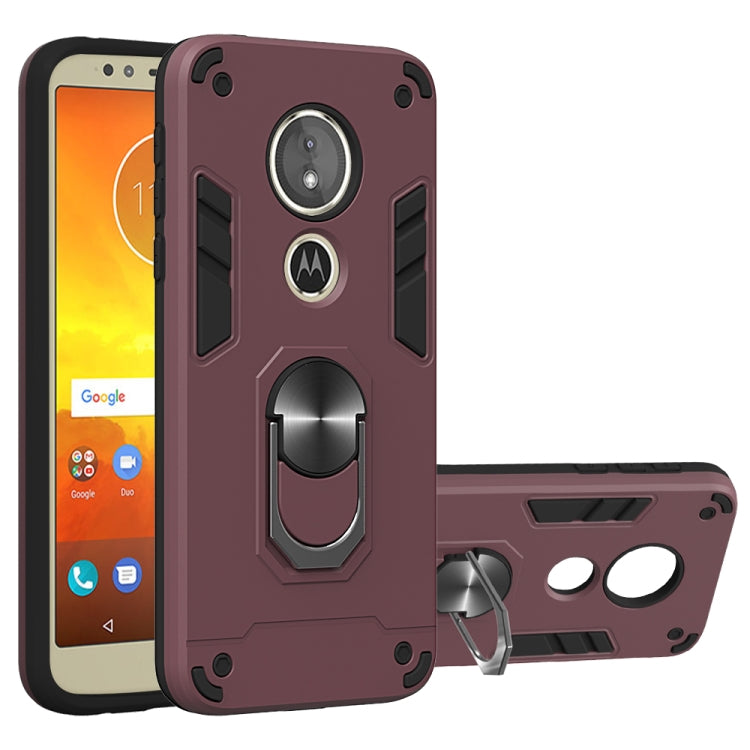 For Motorola Moto E5(EU Version) / G6 Play 2 in 1 Armour Series PC + TPU Protective Case with Ring Holder