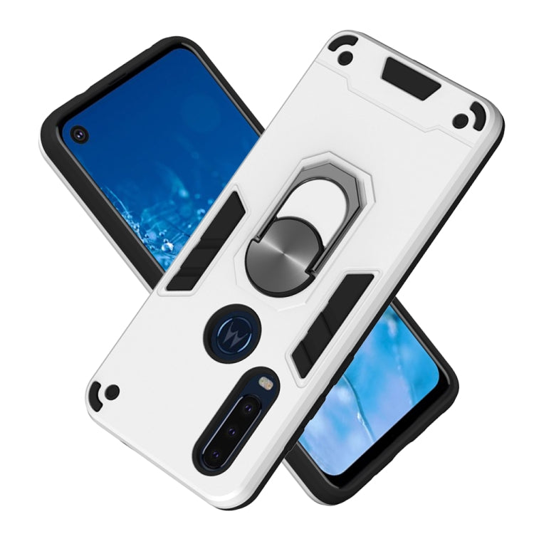 For Motorola Moto P40 Power 2 in 1 Armour Series PC + TPU Protective Case with Ring Holder