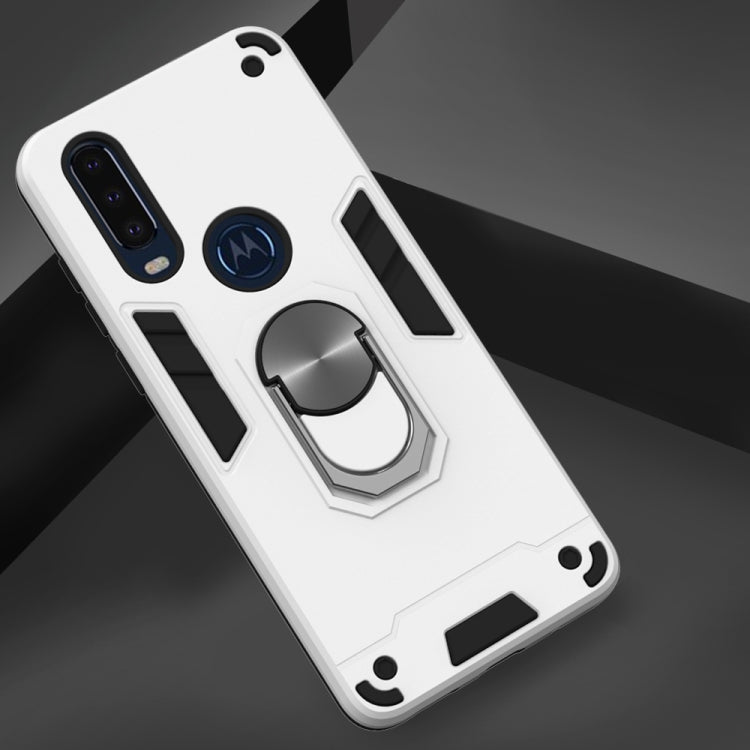 For Motorola Moto P40 Power 2 in 1 Armour Series PC + TPU Protective Case with Ring Holder