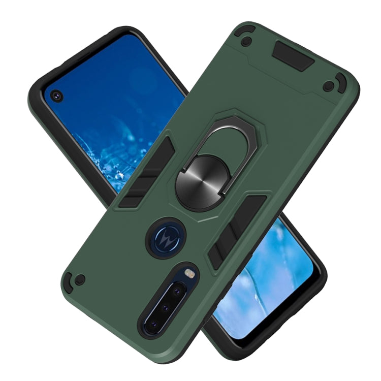 For Motorola Moto P40 Power 2 in 1 Armour Series PC + TPU Protective Case with Ring Holder