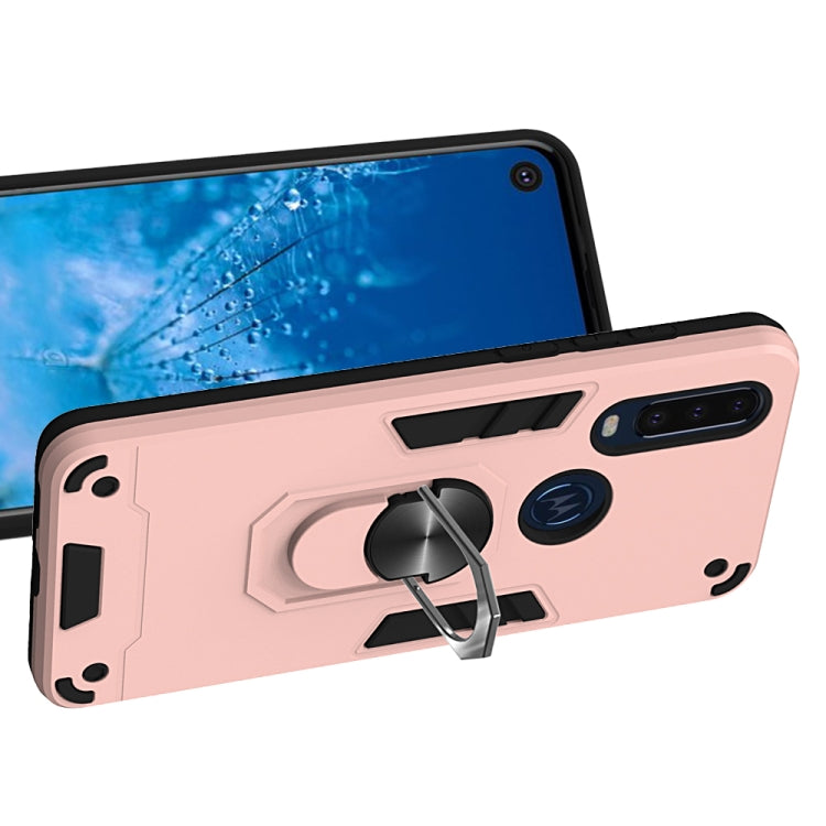 For Motorola Moto P40 Power 2 in 1 Armour Series PC + TPU Protective Case with Ring Holder
