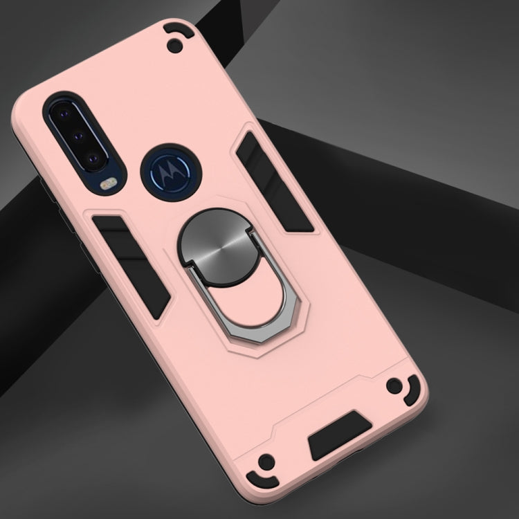 For Motorola Moto P40 Power 2 in 1 Armour Series PC + TPU Protective Case with Ring Holder
