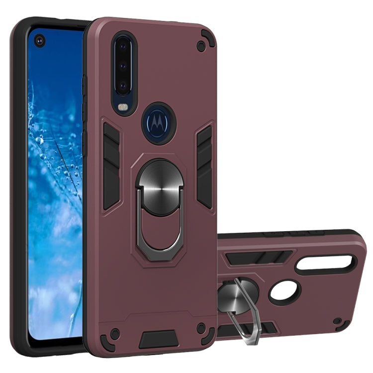 For Motorola Moto P40 Power 2 in 1 Armour Series PC + TPU Protective Case with Ring Holder