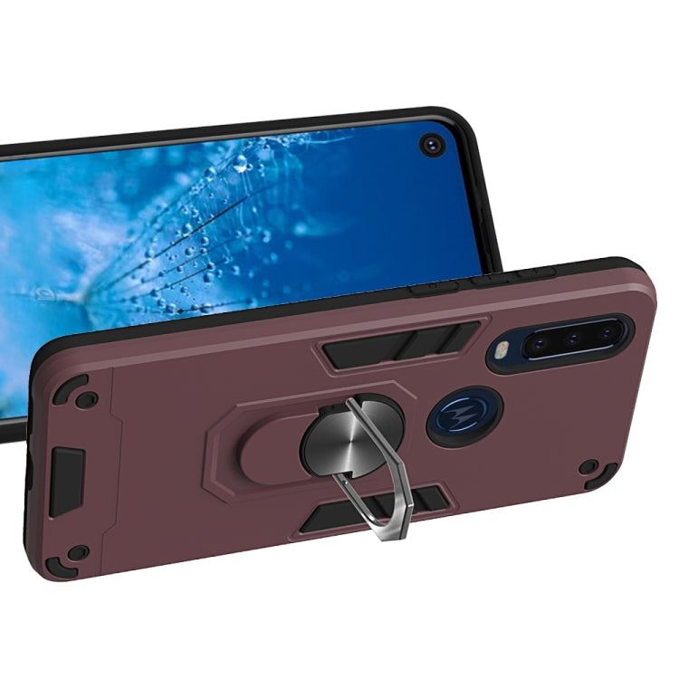 For Motorola Moto P40 Power 2 in 1 Armour Series PC + TPU Protective Case with Ring Holder