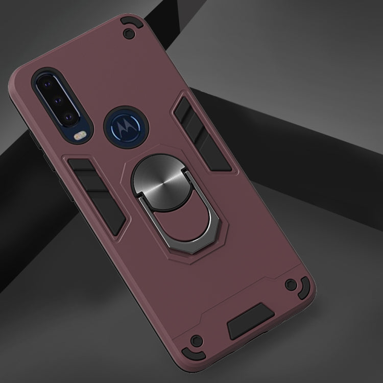 For Motorola Moto P40 Power 2 in 1 Armour Series PC + TPU Protective Case with Ring Holder