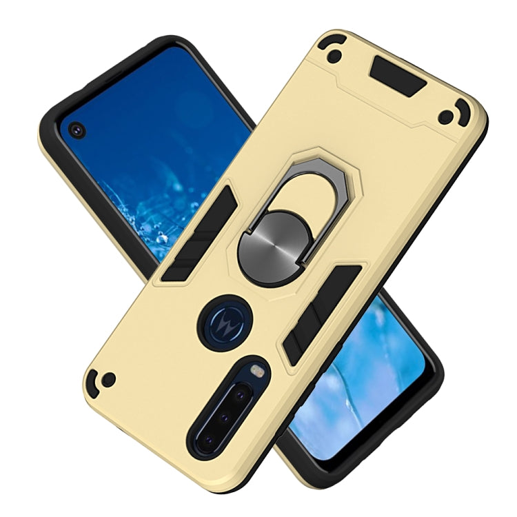 For Motorola Moto P40 Power 2 in 1 Armour Series PC + TPU Protective Case with Ring Holder