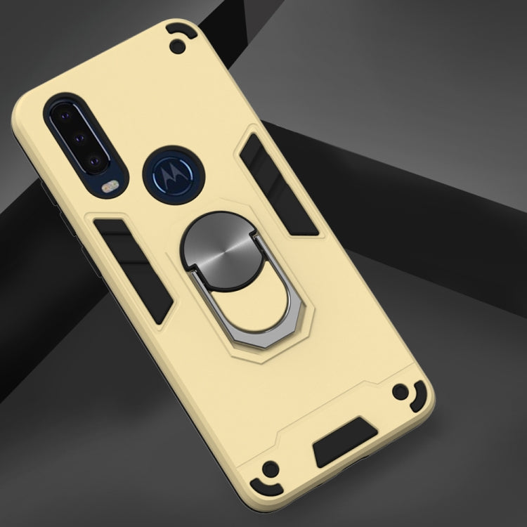 For Motorola Moto P40 Power 2 in 1 Armour Series PC + TPU Protective Case with Ring Holder