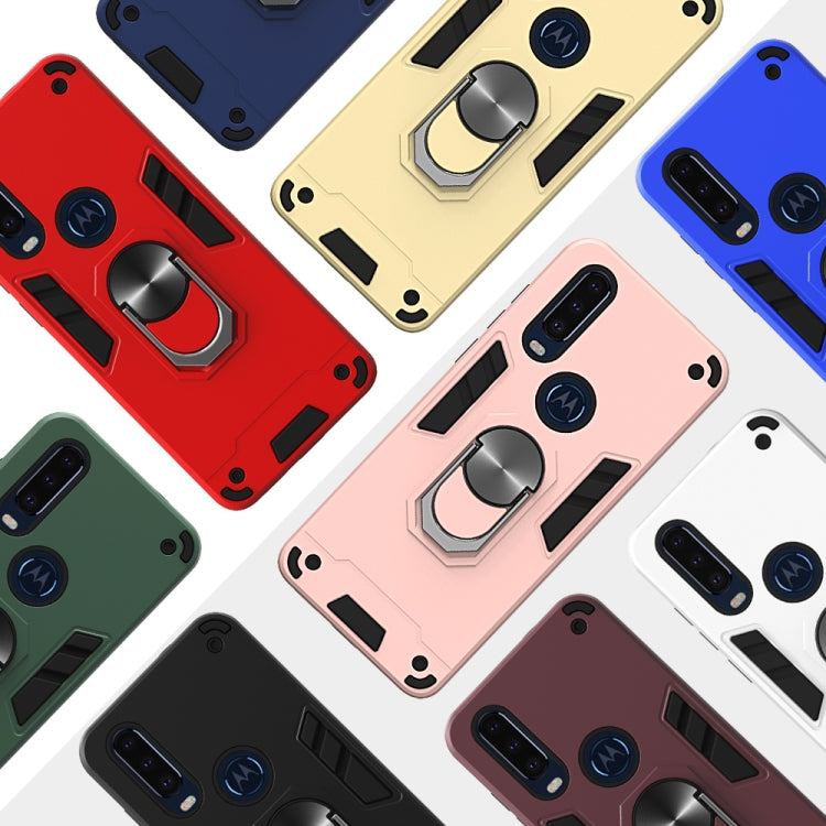For Motorola Moto P40 Power 2 in 1 Armour Series PC + TPU Protective Case with Ring Holder