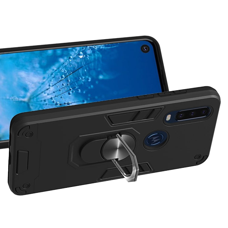 For Motorola Moto P40 Power 2 in 1 Armour Series PC + TPU Protective Case with Ring Holder