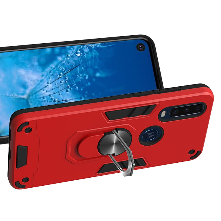 For Motorola Moto P40 Power 2 in 1 Armour Series PC + TPU Protective Case with Ring Holder