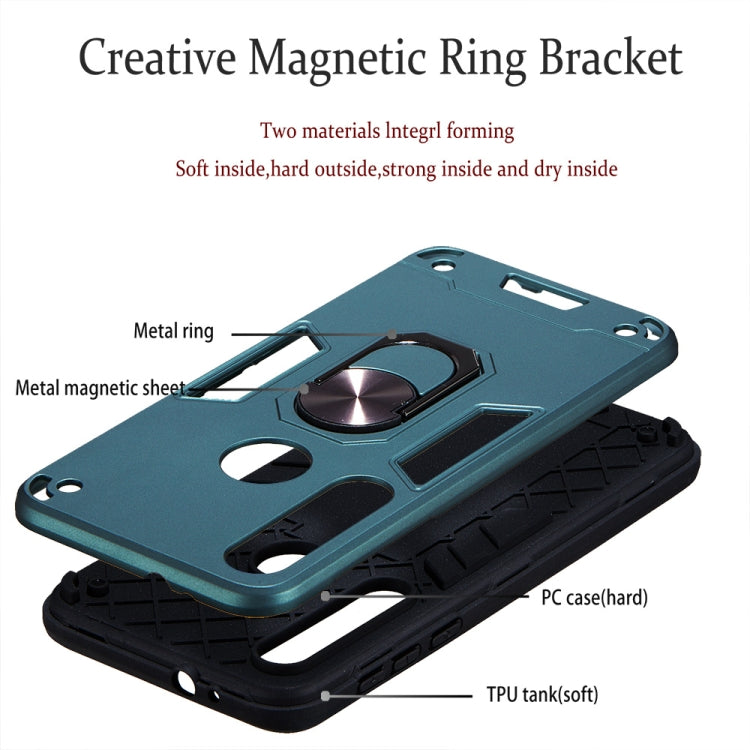 For Motorola One Macro / Moto G8 Play 2 in 1 Armour Series PC + TPU Protective Case with Ring Holder