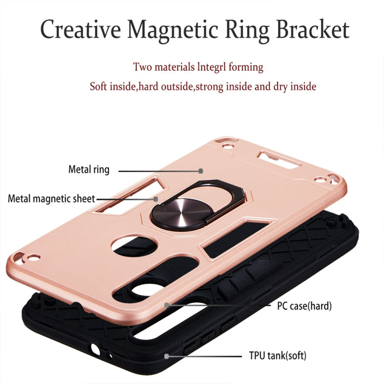 For Motorola One Macro / Moto G8 Play 2 in 1 Armour Series PC + TPU Protective Case with Ring Holder