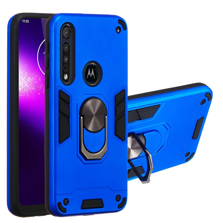 For Motorola One Macro / Moto G8 Play 2 in 1 Armour Series PC + TPU Protective Case with Ring Holder