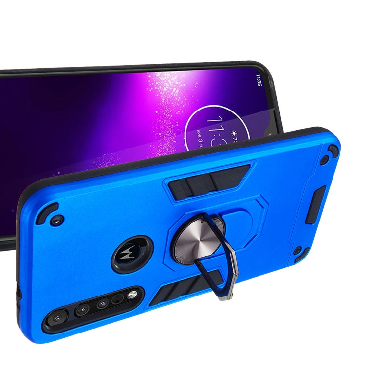 For Motorola One Macro / Moto G8 Play 2 in 1 Armour Series PC + TPU Protective Case with Ring Holder