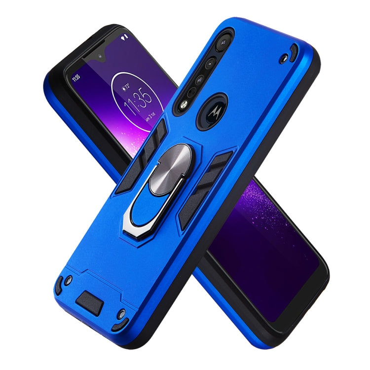 For Motorola One Macro / Moto G8 Play 2 in 1 Armour Series PC + TPU Protective Case with Ring Holder