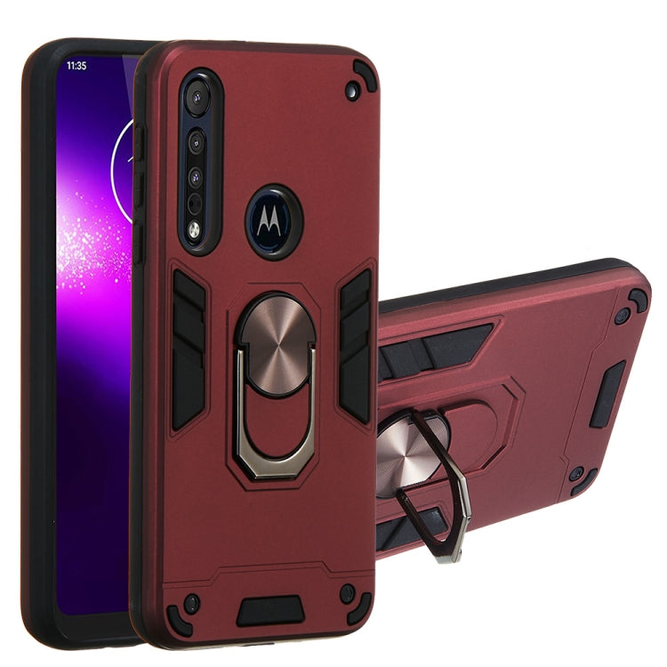 For Motorola One Macro / Moto G8 Play 2 in 1 Armour Series PC + TPU Protective Case with Ring Holder