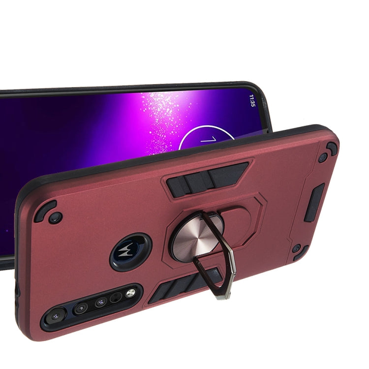 For Motorola One Macro / Moto G8 Play 2 in 1 Armour Series PC + TPU Protective Case with Ring Holder
