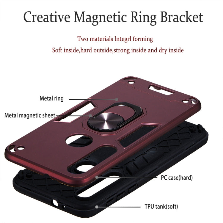 For Motorola One Macro / Moto G8 Play 2 in 1 Armour Series PC + TPU Protective Case with Ring Holder